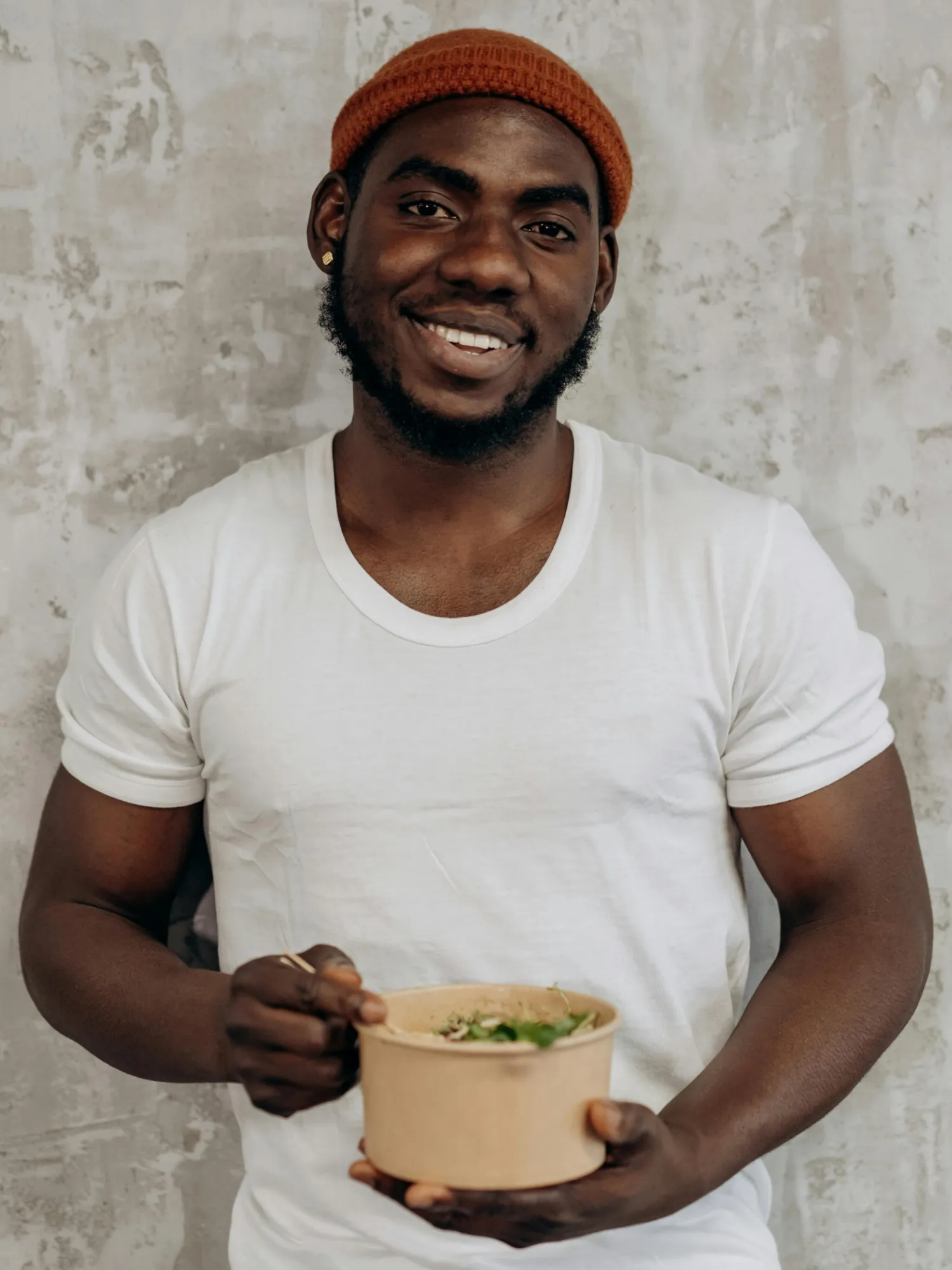 man with bowl